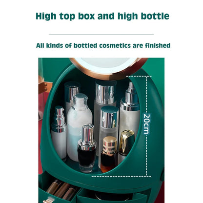 LED Mirror Cosmetic Storage Organizer