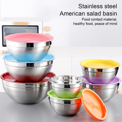 5Pcs Colourful Stainless Steel Multipurpose Bowl Set