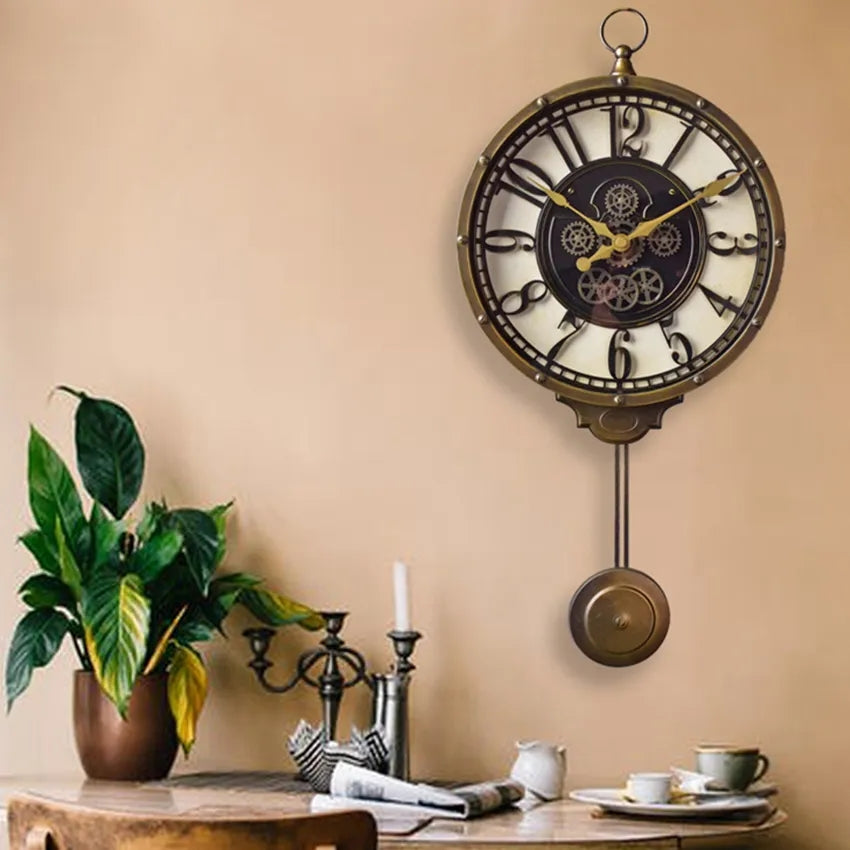 Imported gearing look pendulum clock