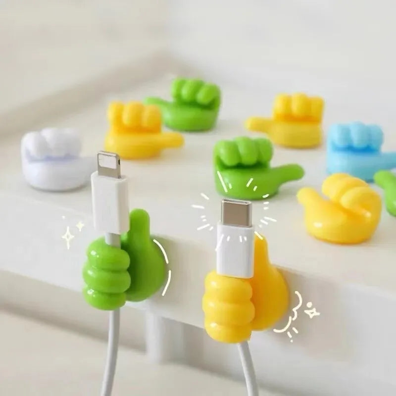 Pack of 10 pieces Thumb mini cable organizer silicon USB cable management multi purpose thumb holder
