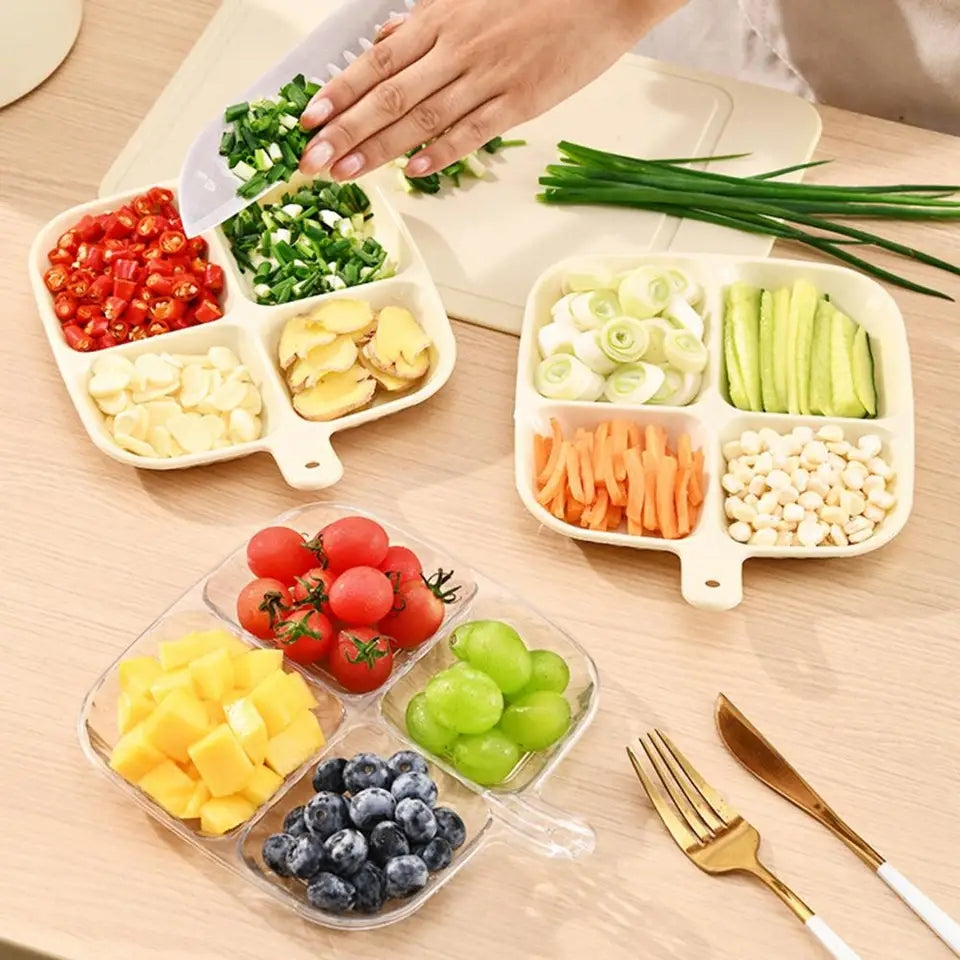 High quality 4 portions serving tray - Plastic body serving Tray
