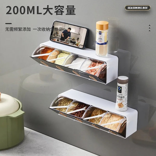 Wall mounted cover top spices rack