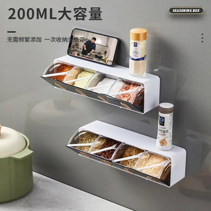 Wall mounted cover top spices rack