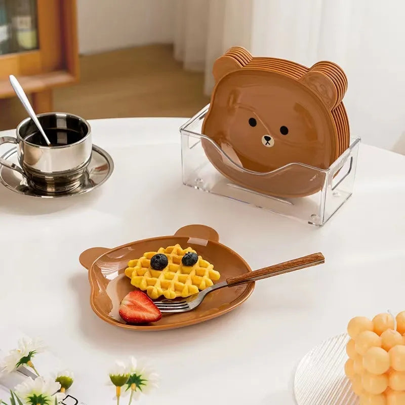 8pcs Mini Snacks Plates With Stand