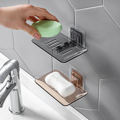 Transparent wall mounted soap holder