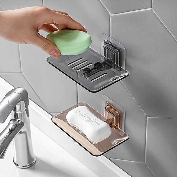 Transparent wall mounted soap holder
