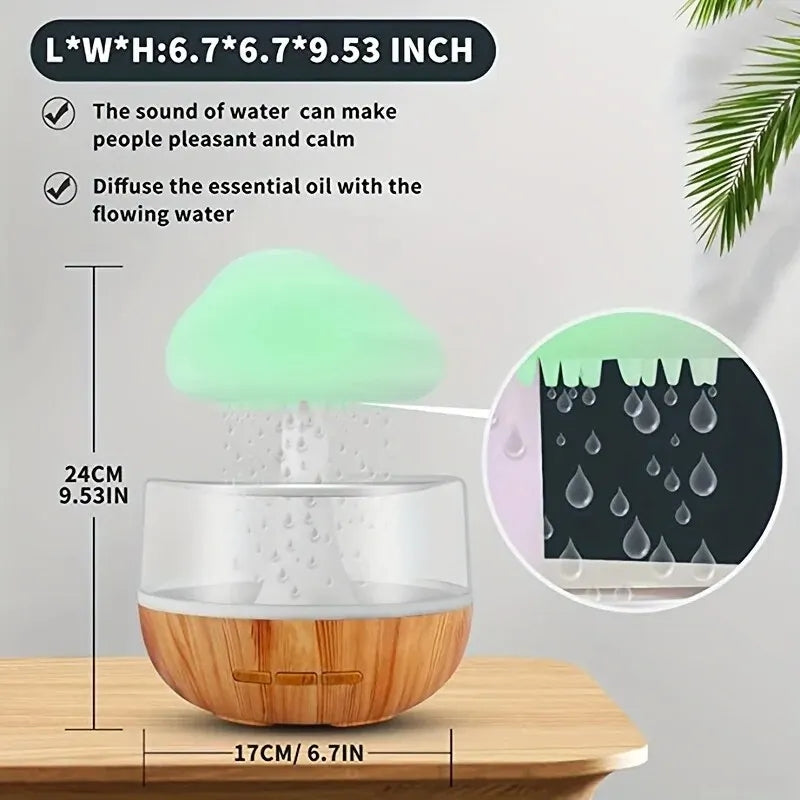 Mushroom Rain Humidifier With Night Light