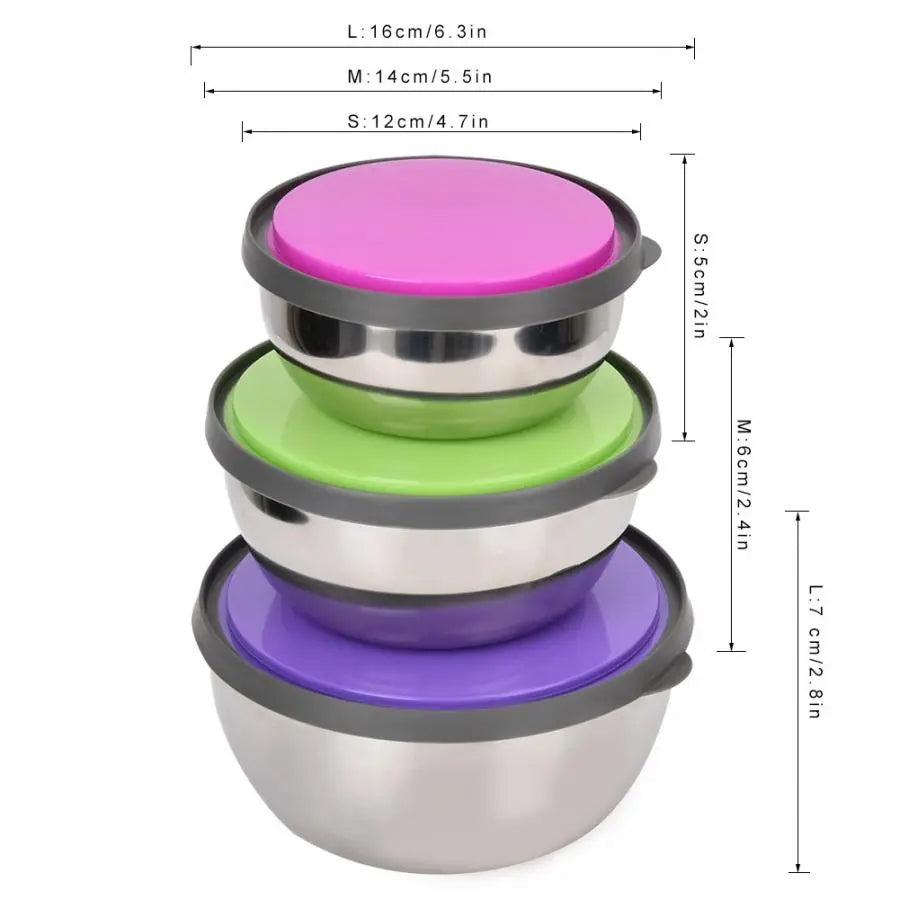 3pcs Set Stainless Steel Bowl