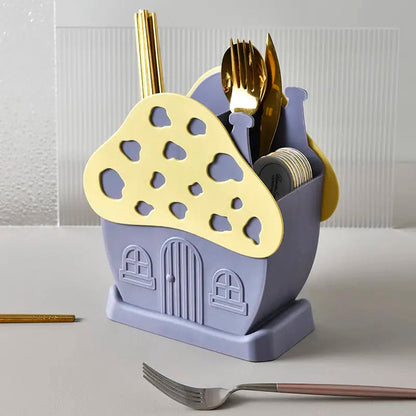Mushroom design cutlery holder random colour
