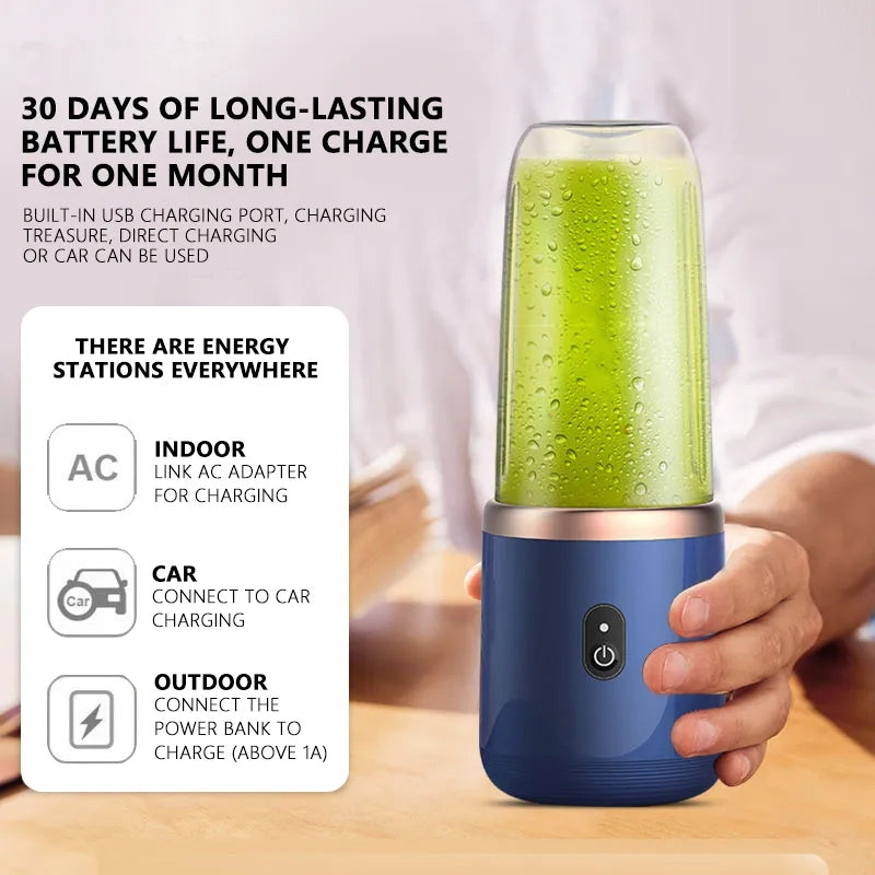 6 Blades Usb Juicer With 300ml Glass