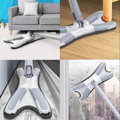 360 degree flat floor mop X type squeeze mop