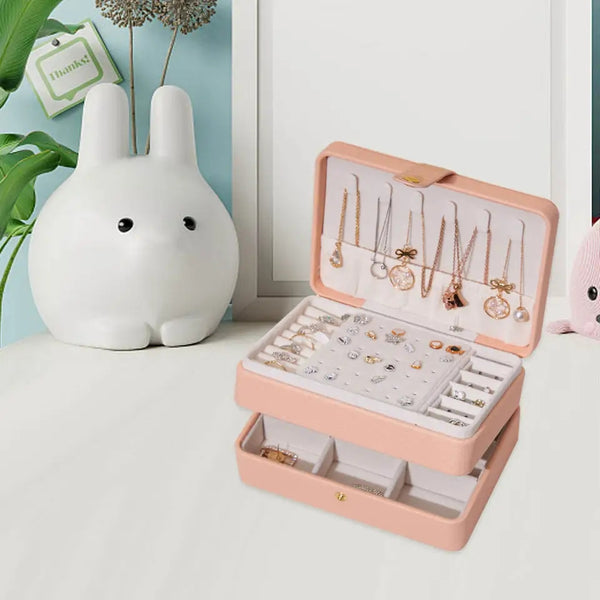 Pu leather portable large capacity jewellery organizer