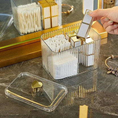 Cotton bud holder + cosmetics organizer