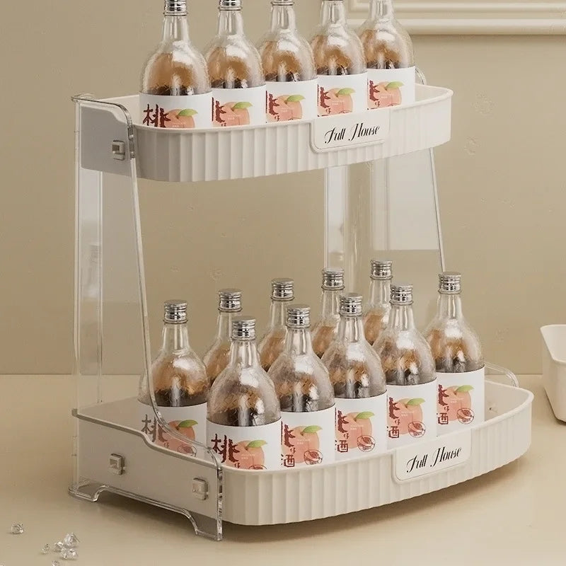 2 layer desktop cosmetics organizer