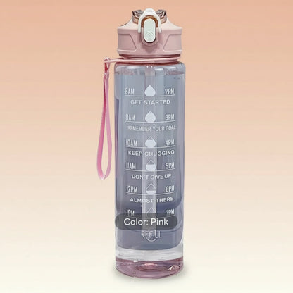 900ml Transparent Leakproof Motivational Water Bottle