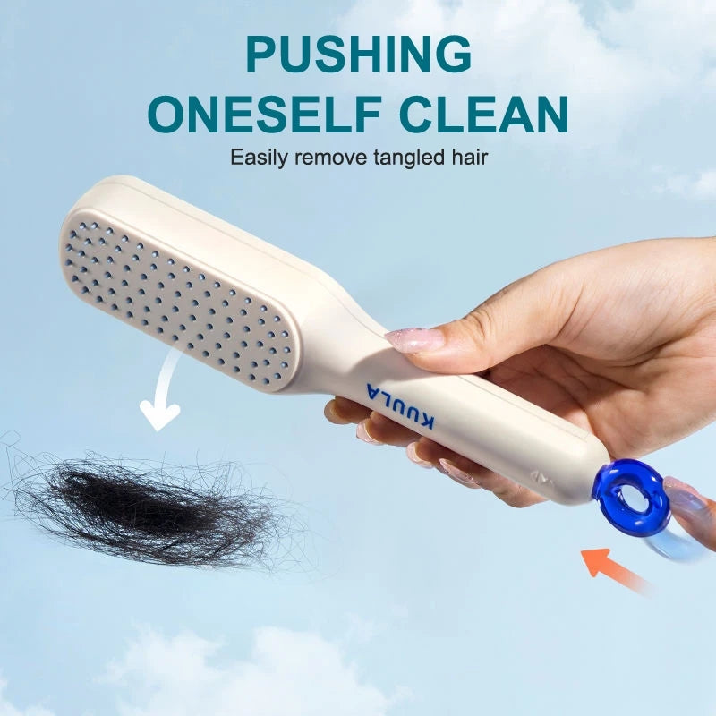 Multipurpose Self Cleaning Hairbrush