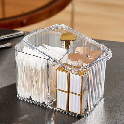 Cotton bud holder + cosmetics organizer