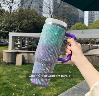 40oz Double Shaded Rhinestone Stainless Steel Tumbler Mug