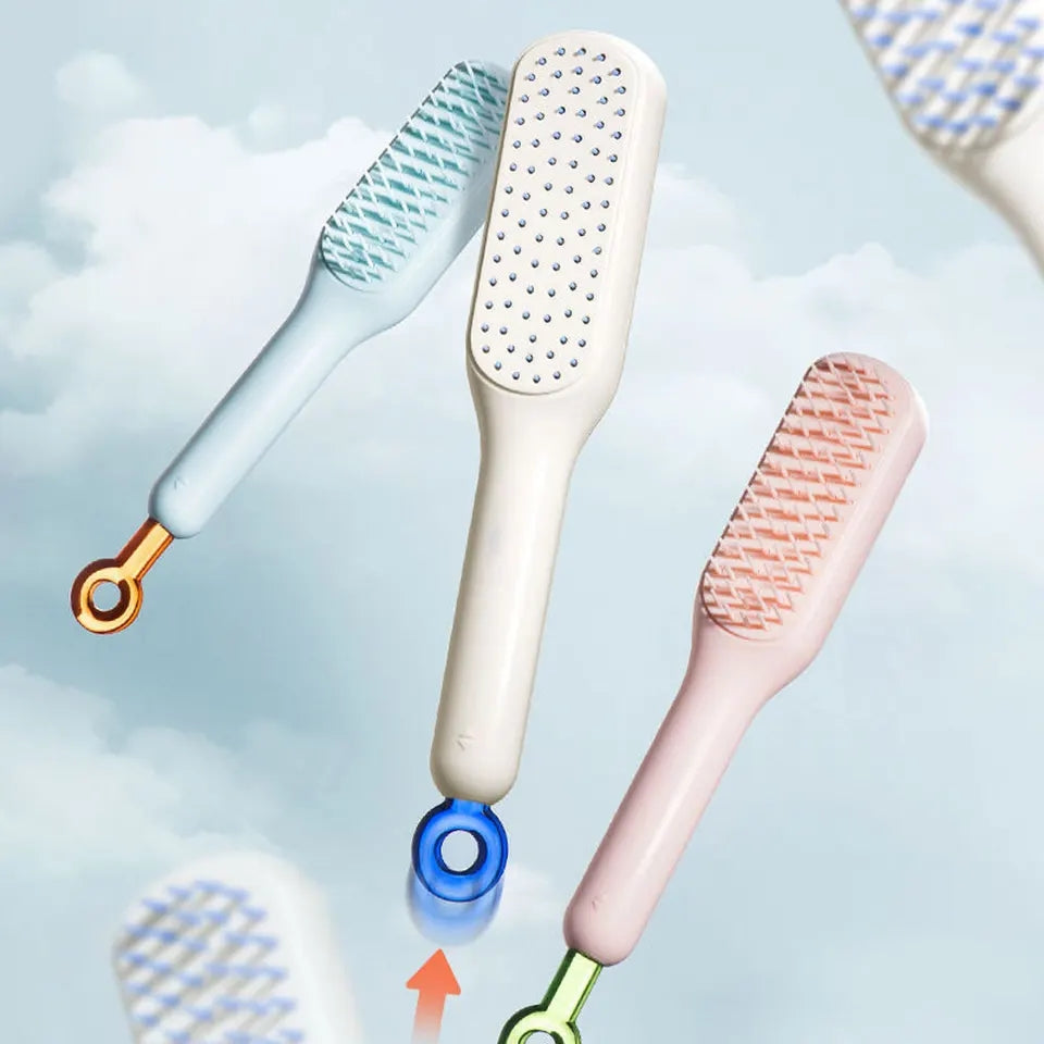 Multipurpose Self Cleaning Hairbrush