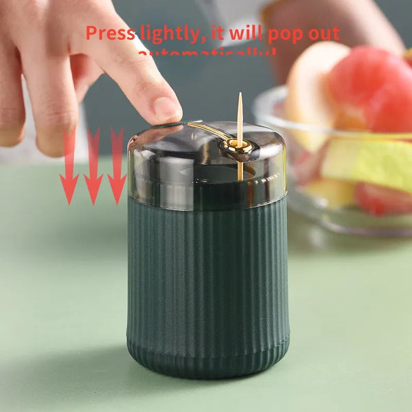 Top press toothpick holder
