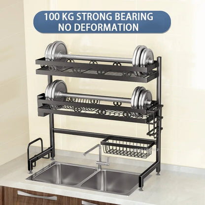 Double layer double sink organizer