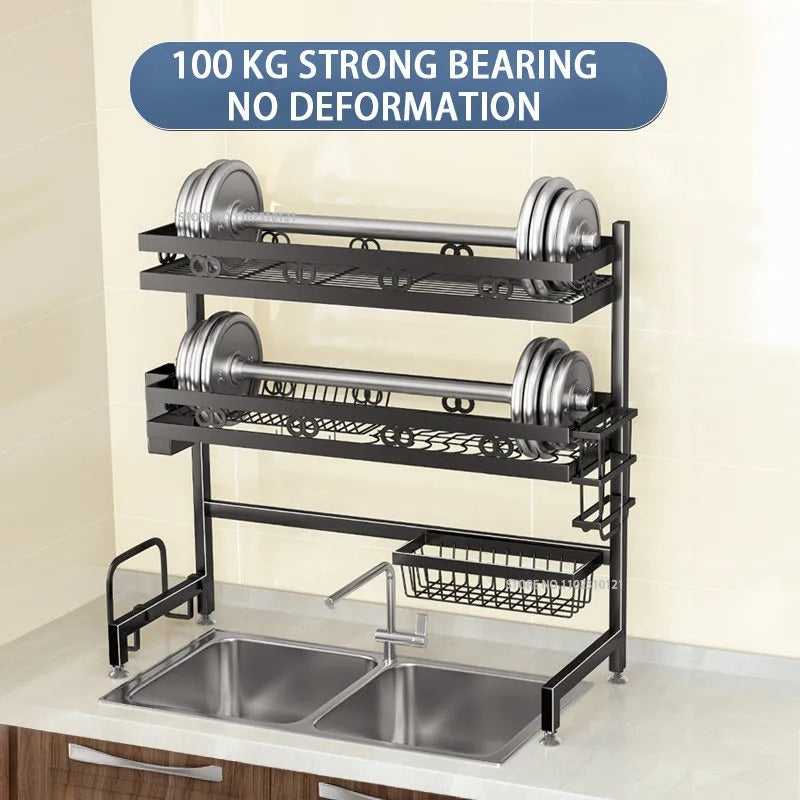 Double layer double sink organizer