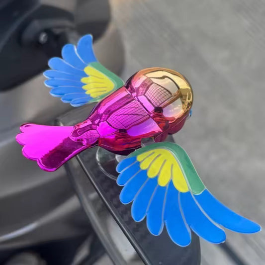 Cute Simulated Flying Bird Moving Wind-Swinging Wings Car Ornament with Adhesive Backing (Pack of 2)