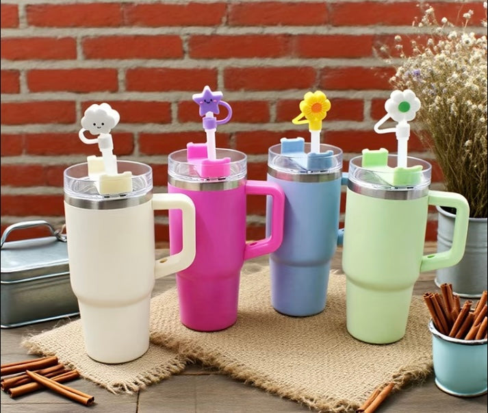 14oz Stainless Steel Tumbler with Lid Straw