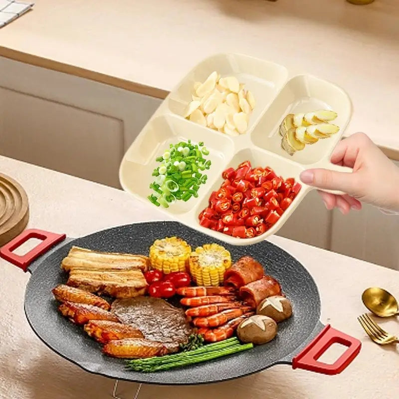 High quality 4 portions serving tray - Plastic body serving Tray