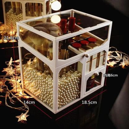 Glass Cosmetic And Makeup Brush Organizer