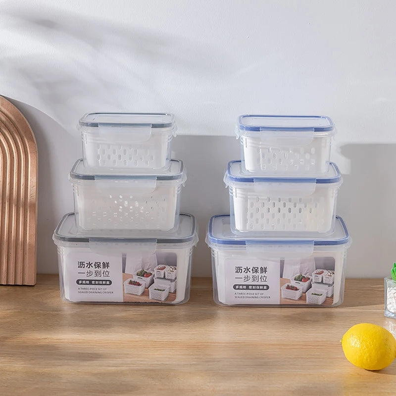 3pcs drainer storage box