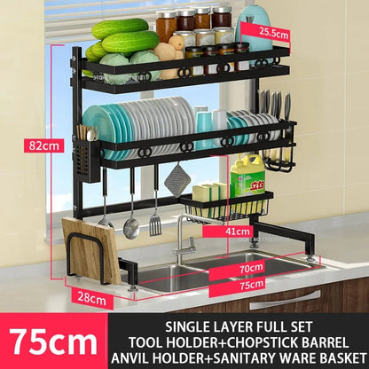Double layer double sink organizer