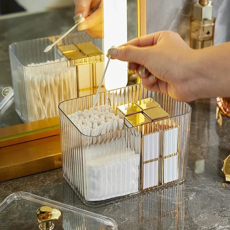 Cotton bud holder + cosmetics organizer