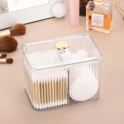 Cotton bud holder + cosmetics organizer