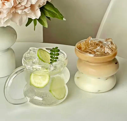 430ml Wavy Design Coffee Glass