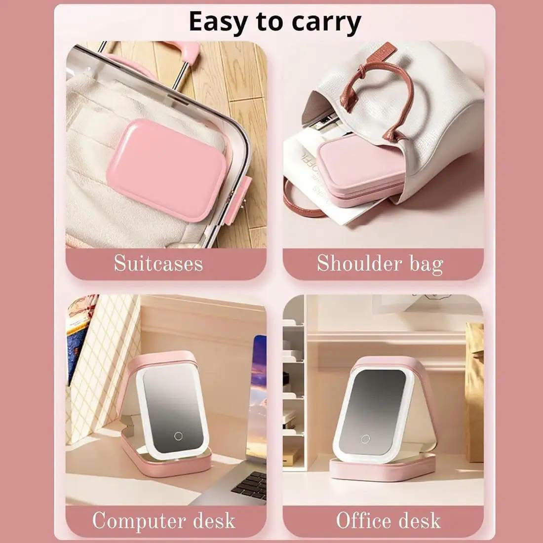 3 Colours Led Makeup Bag with Mirror