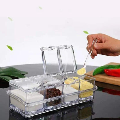 Acrylic high quality 4 grid spices rack