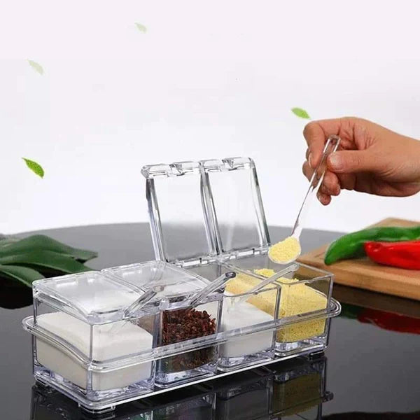 Acrylic high quality 4 grid spices rack