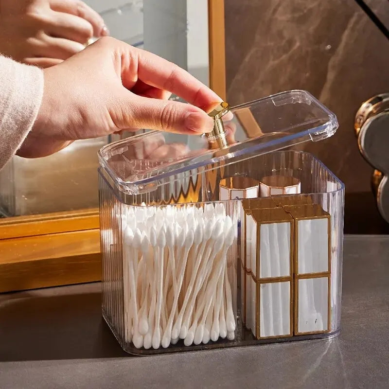 Cotton bud holder + cosmetics organizer