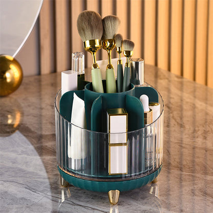 Rotating brush and lipstick holder