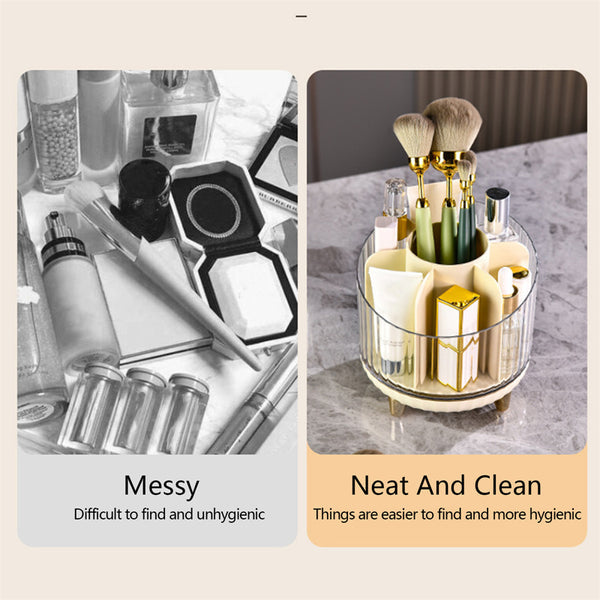 Rotating brush and lipstick holder