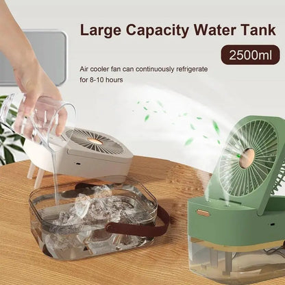 Double Spray Portable Humidifier Fan With Lamp