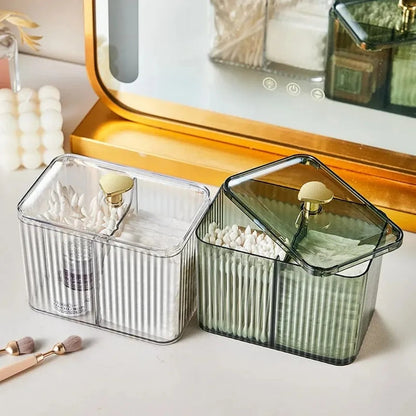 Cotton bud holder + cosmetics organizer