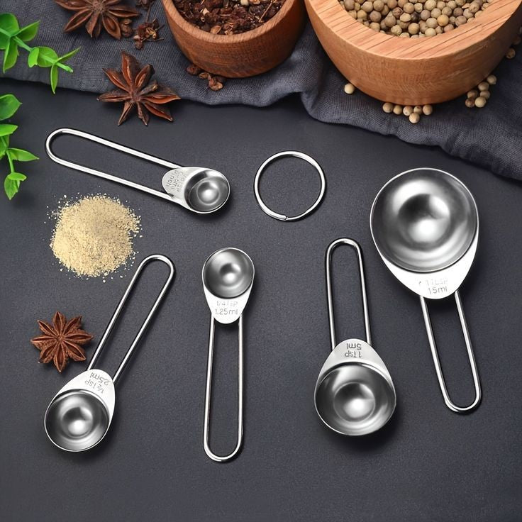 5Pcs Stainless Steel Measuring Spoon