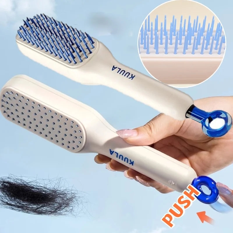 Multipurpose Self Cleaning Hairbrush