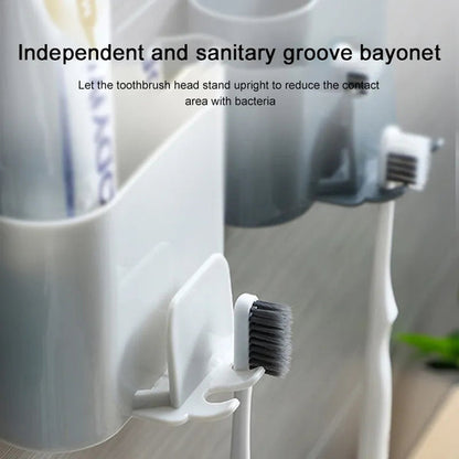 Wall mounted bathroom organizer for tooth paste and tooth brush