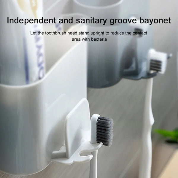 Wall mounted bathroom organizer for tooth paste and tooth brush