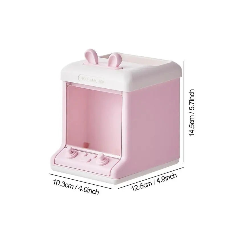 creative doll machine shaped pen holder storage box