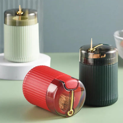 Top press toothpick holder