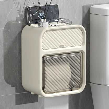 Wall mounted tissue holder and storage organizer